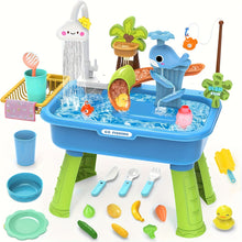 Water Table – Multifunctional Outdoor Play Station with Pump, Faucet, and Sand Area-Toyfetti