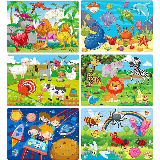 Toddler Jigsaw Puzzles 6 PACK – Explore, Learn & Play with Every Piece! - Toyfetti